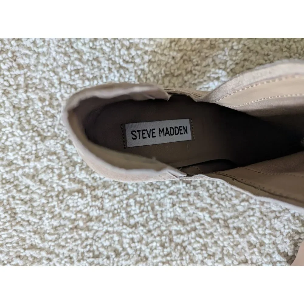NWOT Steve Madden Tan Pointy Toe Booties Short Boots Sz 7.5